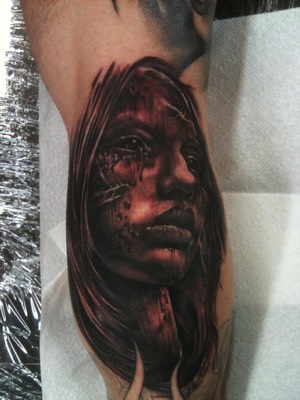  Woman zombie tattoo 